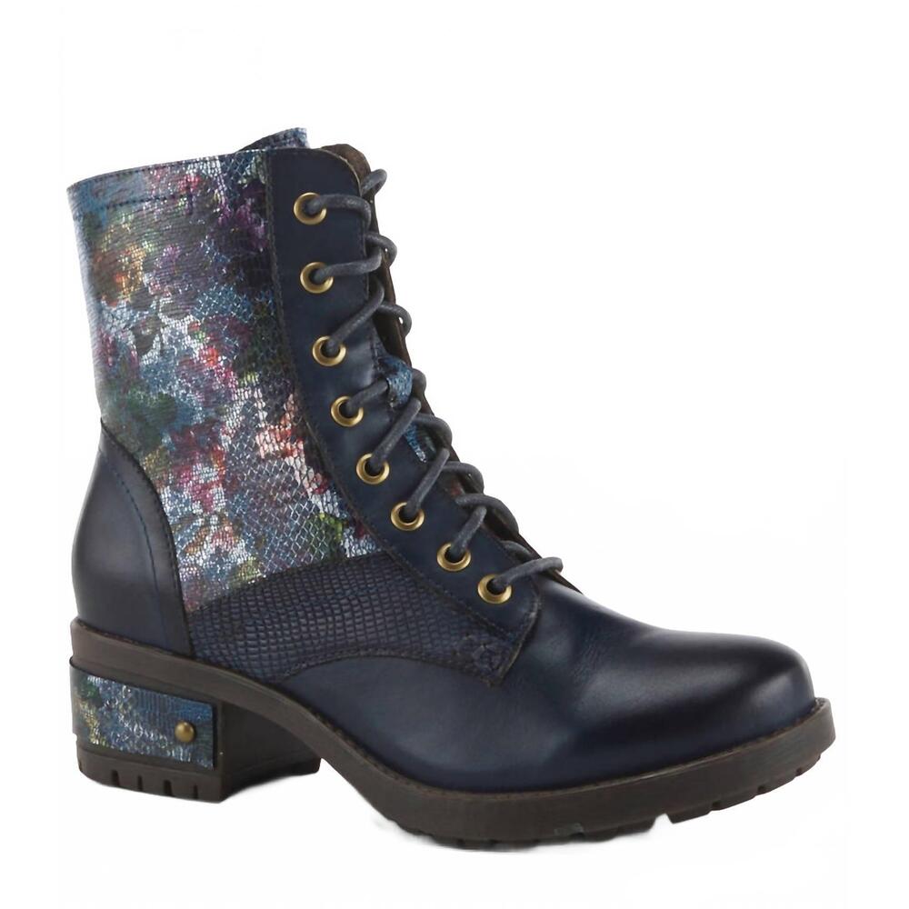 NEW SPRING STEP SHOES women's marty met boots in navy multi